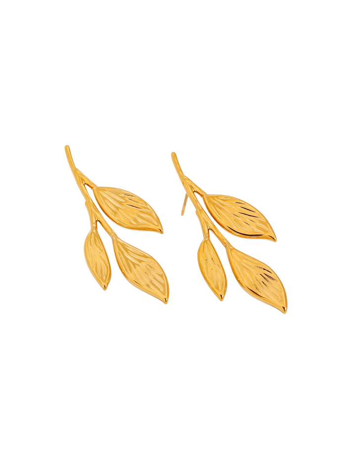 Par Arete Con Tres Hojas