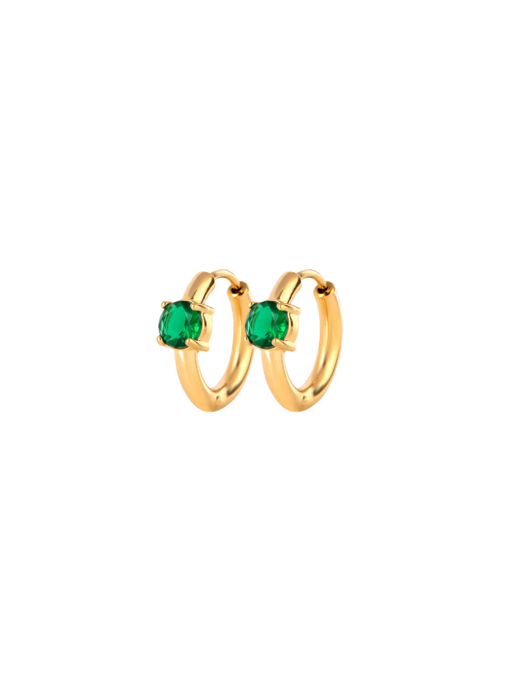 Par Arracada Con Zirconia Verde