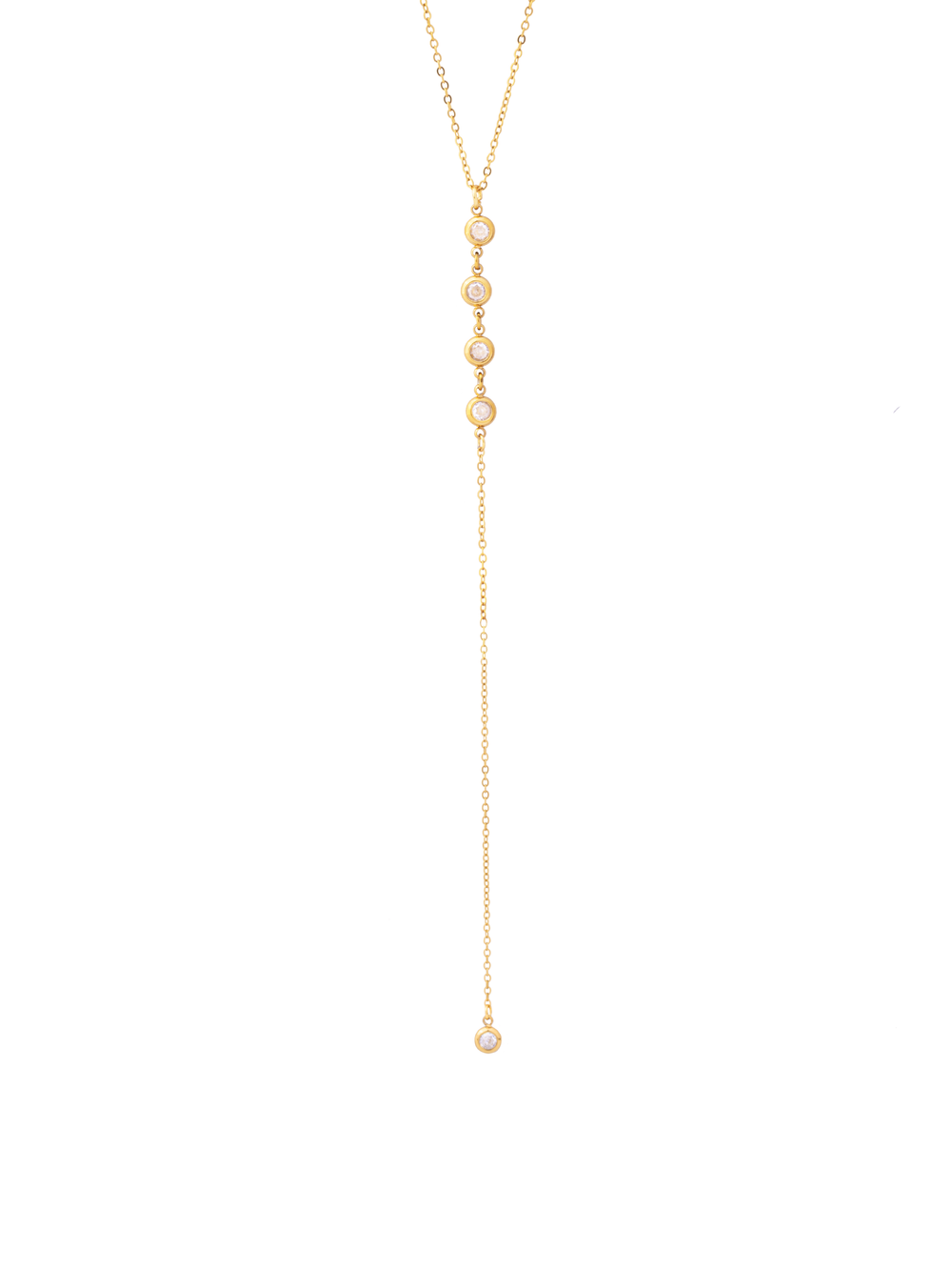 Collar Corbatin Con Cuatro Zirconias