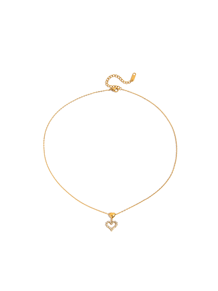 Collar Con Dije Doble Corazon