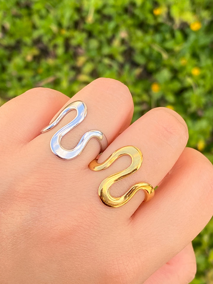 Anillo Dos Ondas Curveado