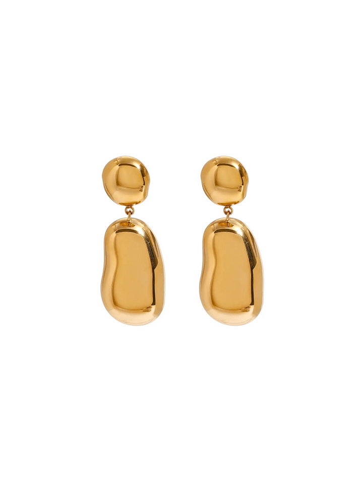 Par Arete Circulo Con Colgante Irregular