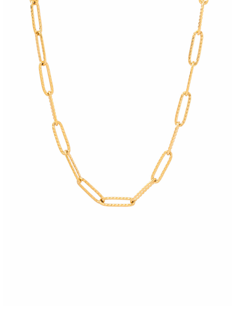 Collar Eslabones Con Textura 4 mm