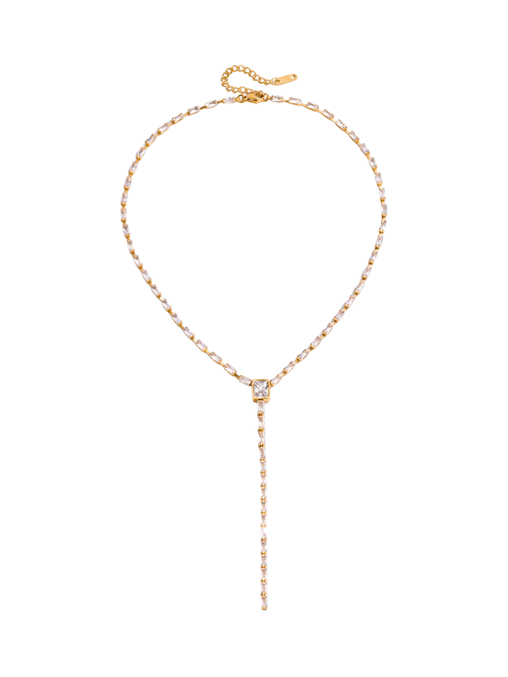 Collar Corbatin Con Baguettes Zirconias