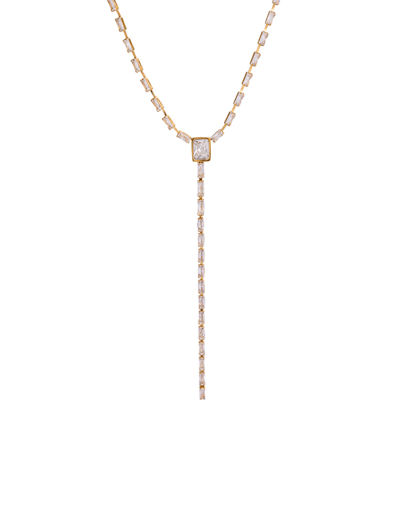 Collar Corbatin Con Baguettes Zirconias