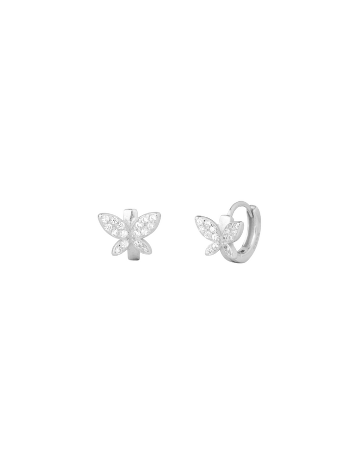 Mini Arracada Con Mariposa Zirconias