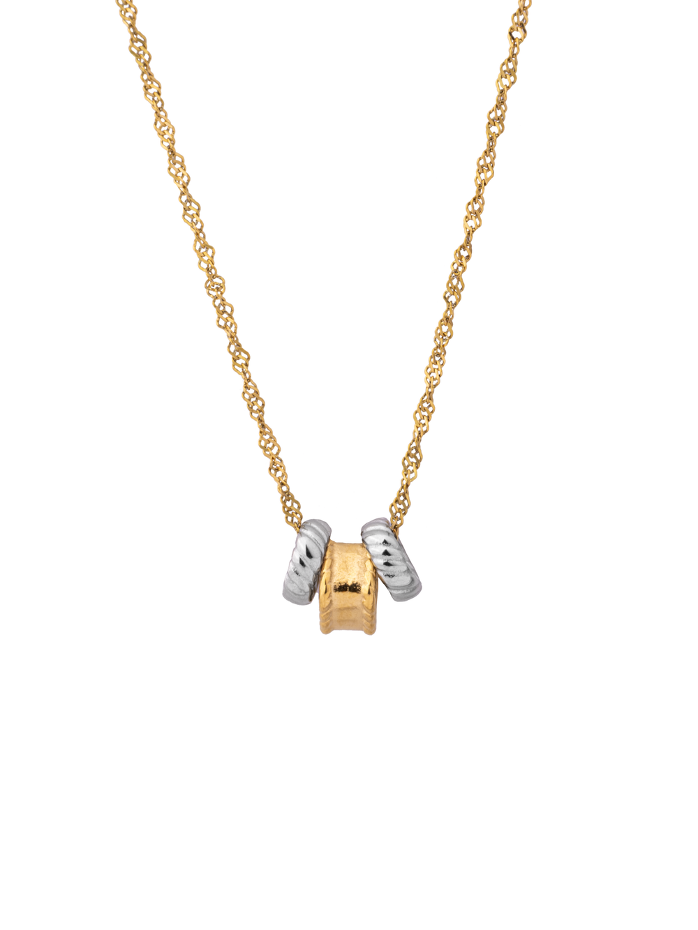 Collar Torcido Triple Dije Combinado