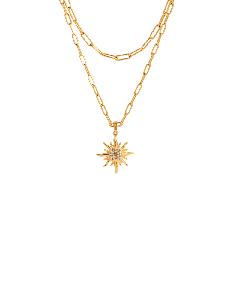 Collar Doble Eslabon Dije Sol