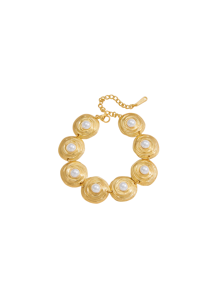 Pulsera Circulos Con Perla