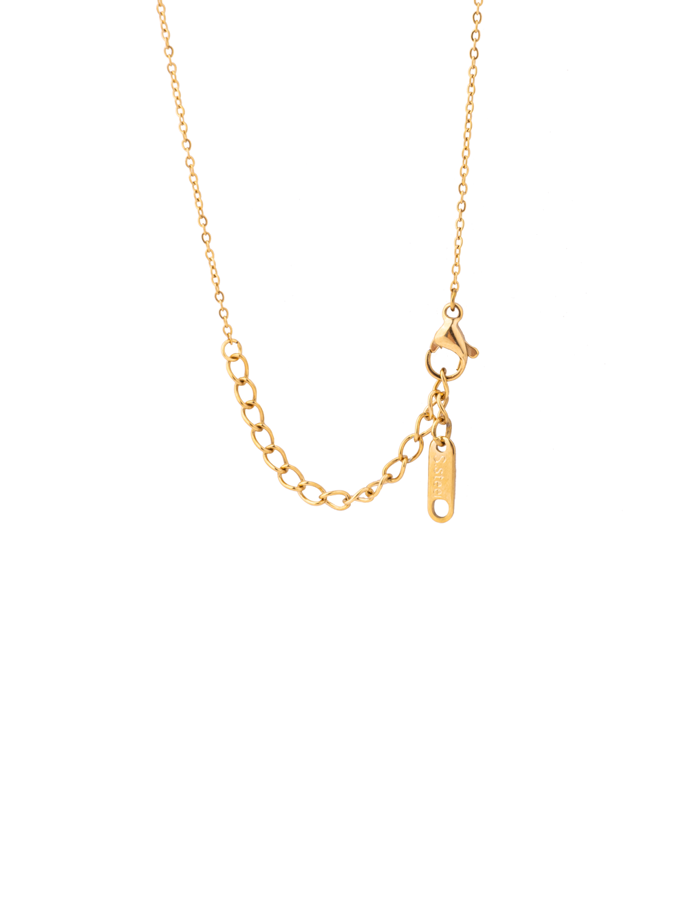 Collar Con Doble Corazon y Cruz