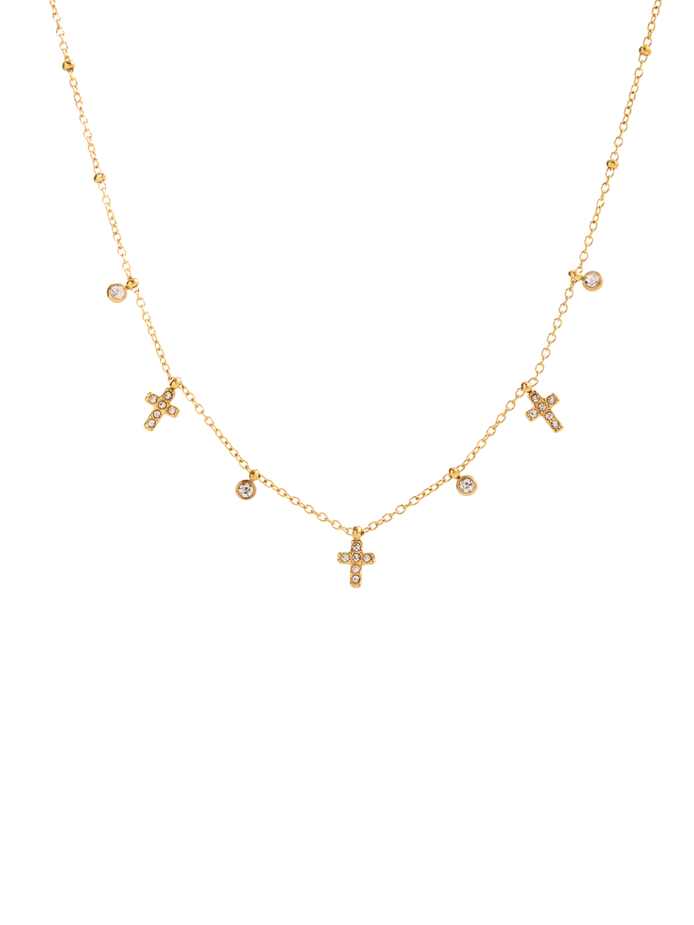 Collar Con Cruces y Zirconias