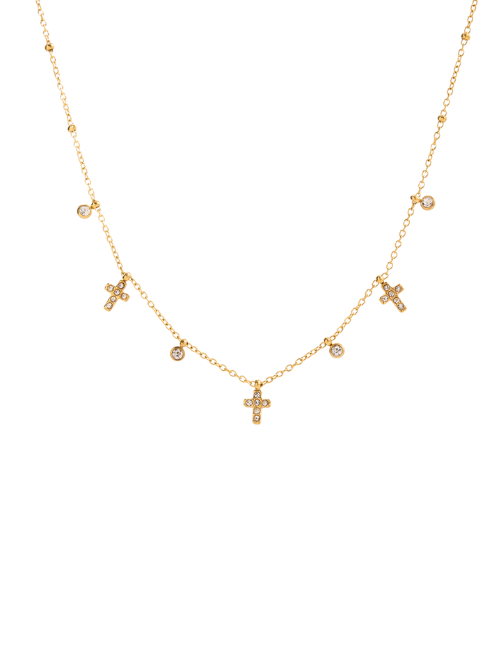 Collar Con Cruces y Zirconias