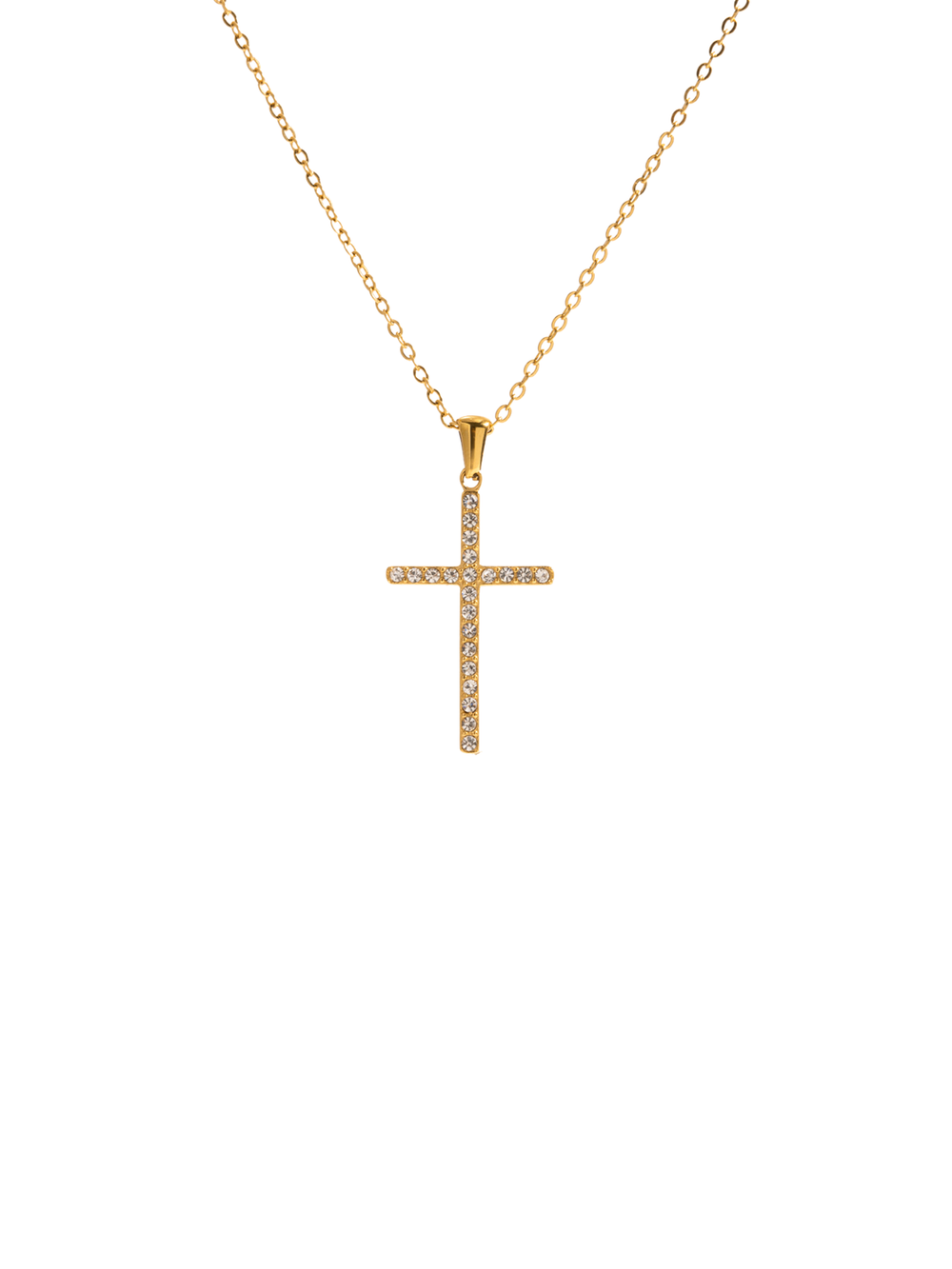 Collar Con Dije Cruz Zirconias