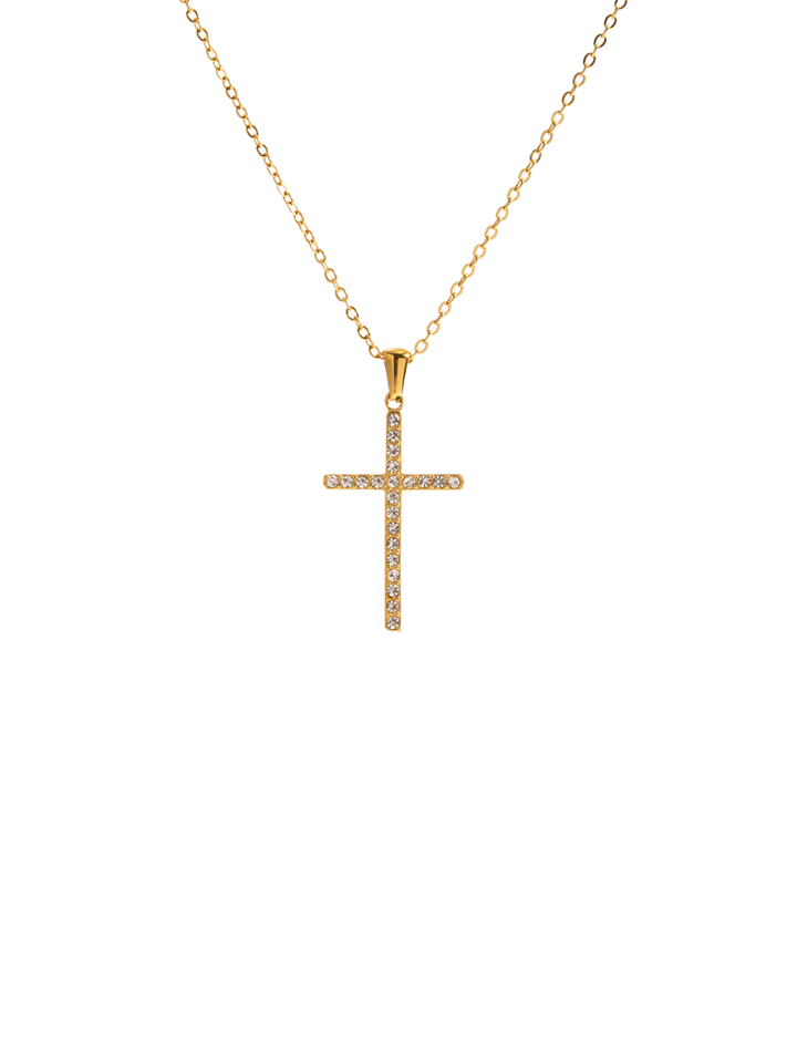 Collar Con Dije Cruz Zirconias