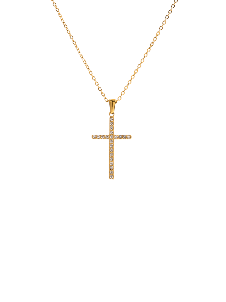 Collar Con Dije Cruz Zirconias