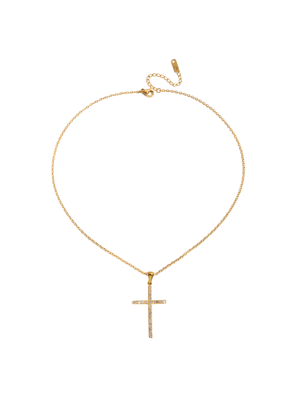 Collar Con Dije Cruz Zirconias