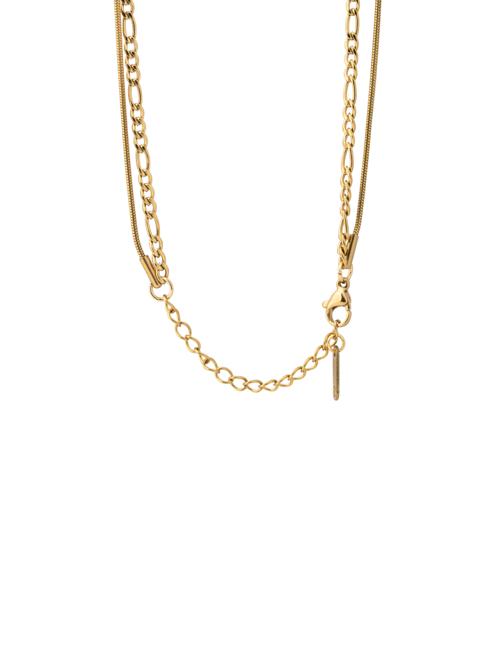 Collar Doble Cadena Figaro y Delgada
