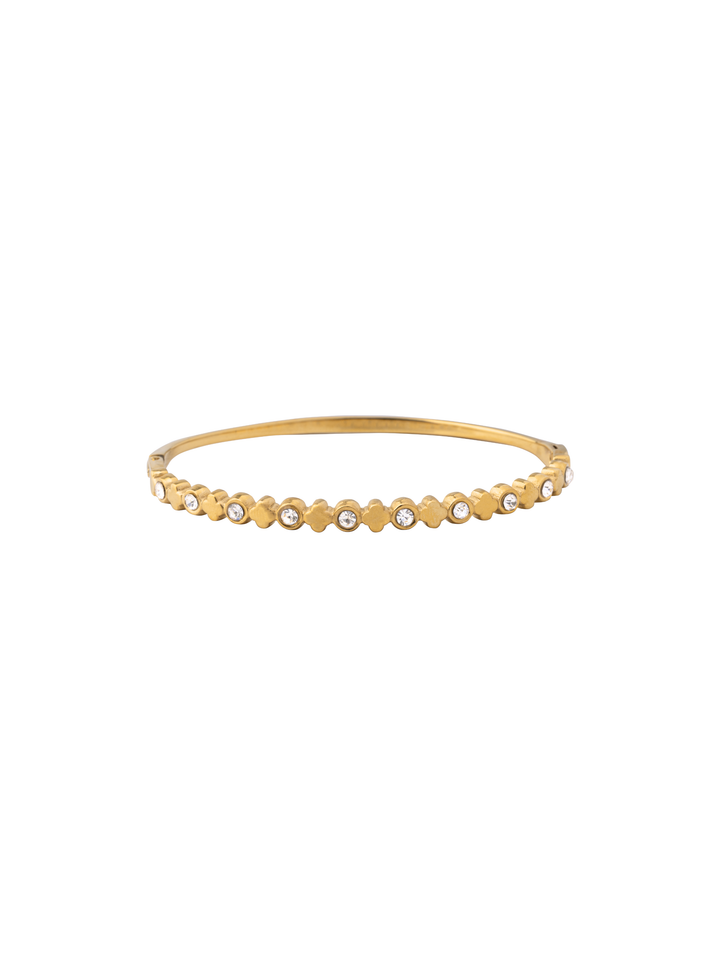 Brazalete Treboles y Zirconias Intercalados