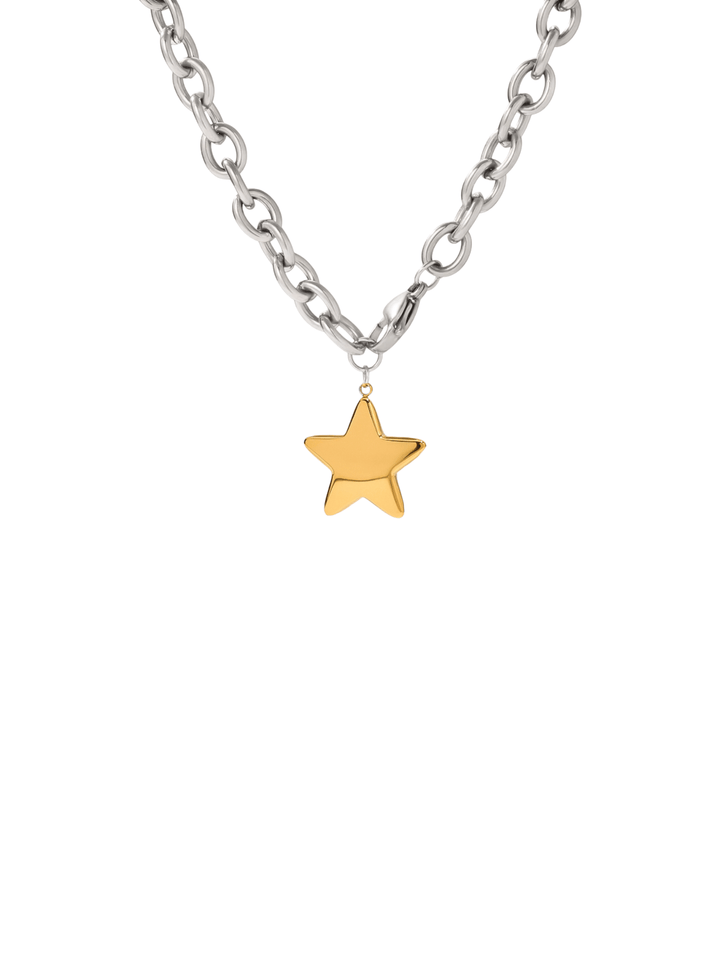Collar Eslabones Con Dije Estrella