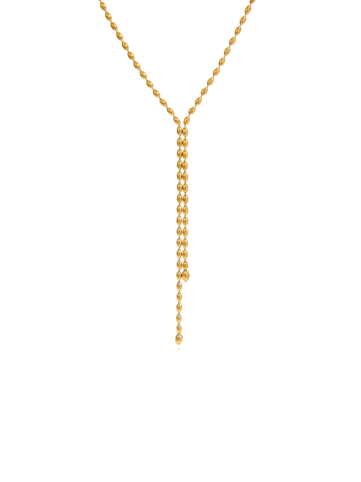 Collar Corbatin Bolitas Ovaladas