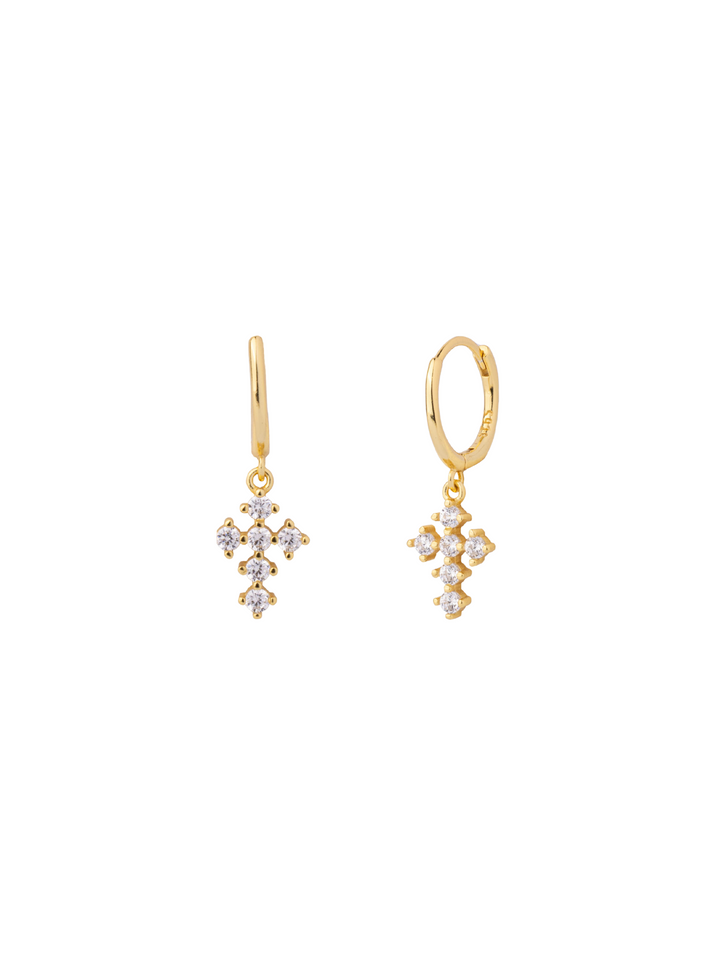 Arracada Con Cruz Zirconia