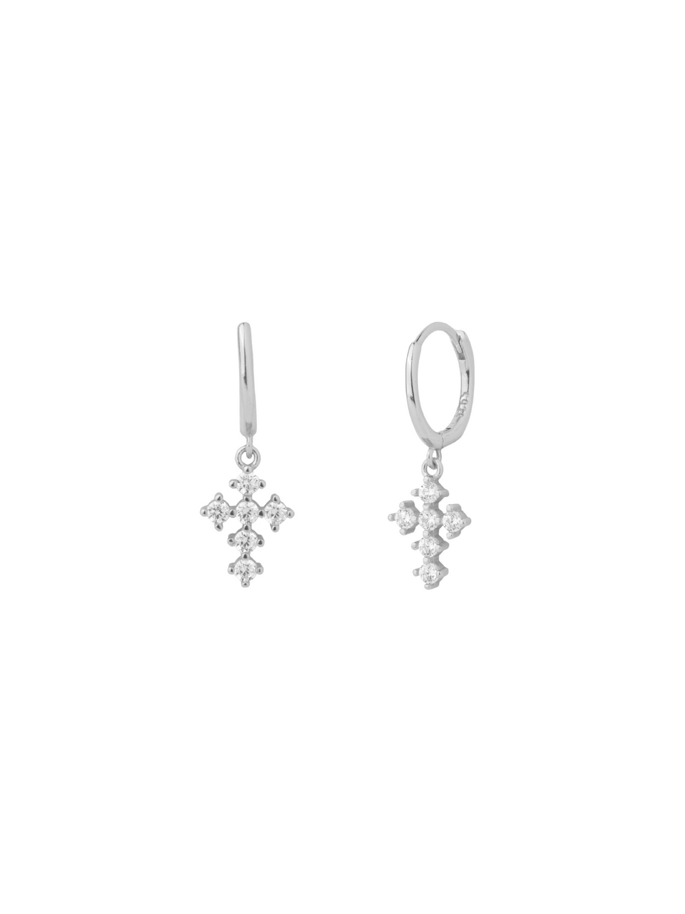 Arracada Con Cruz Zirconia