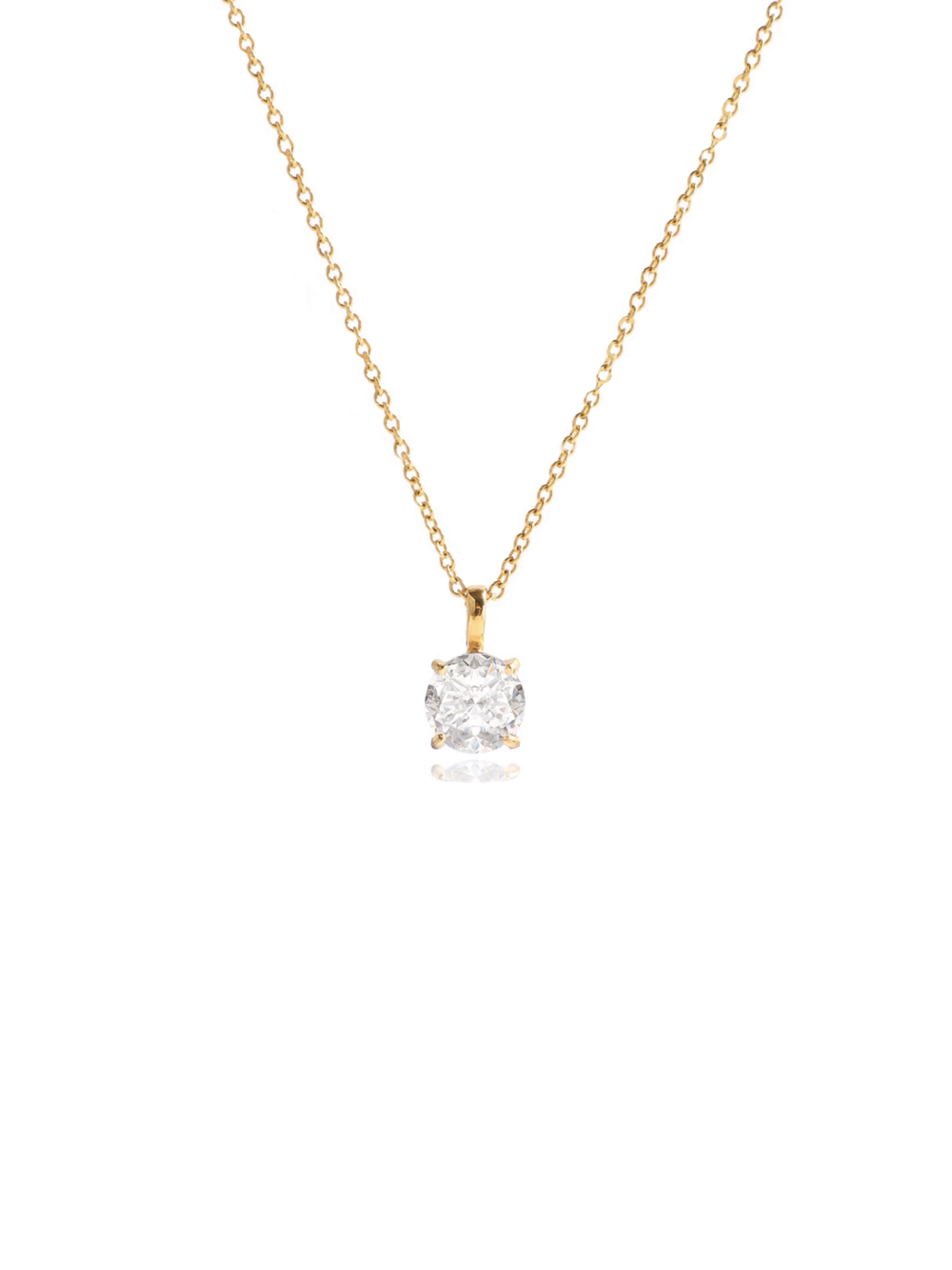 Collar Con Dije Zirconia 8 mm