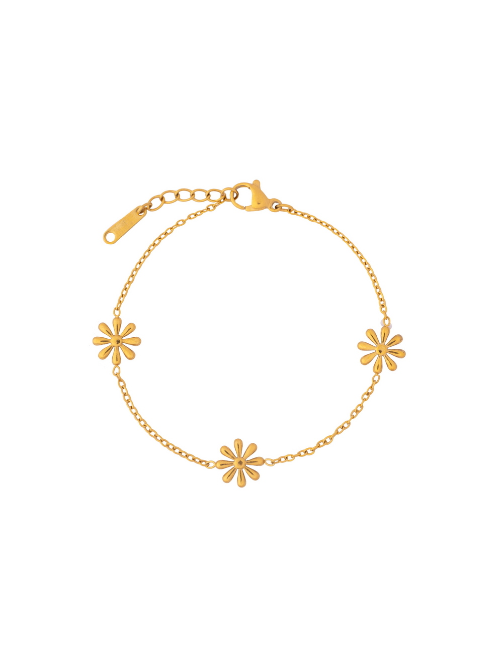 Pulsera Tres Flores Dorada