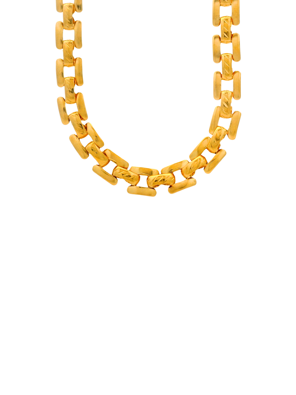 Collar Eslabon Cuadrado Tejido