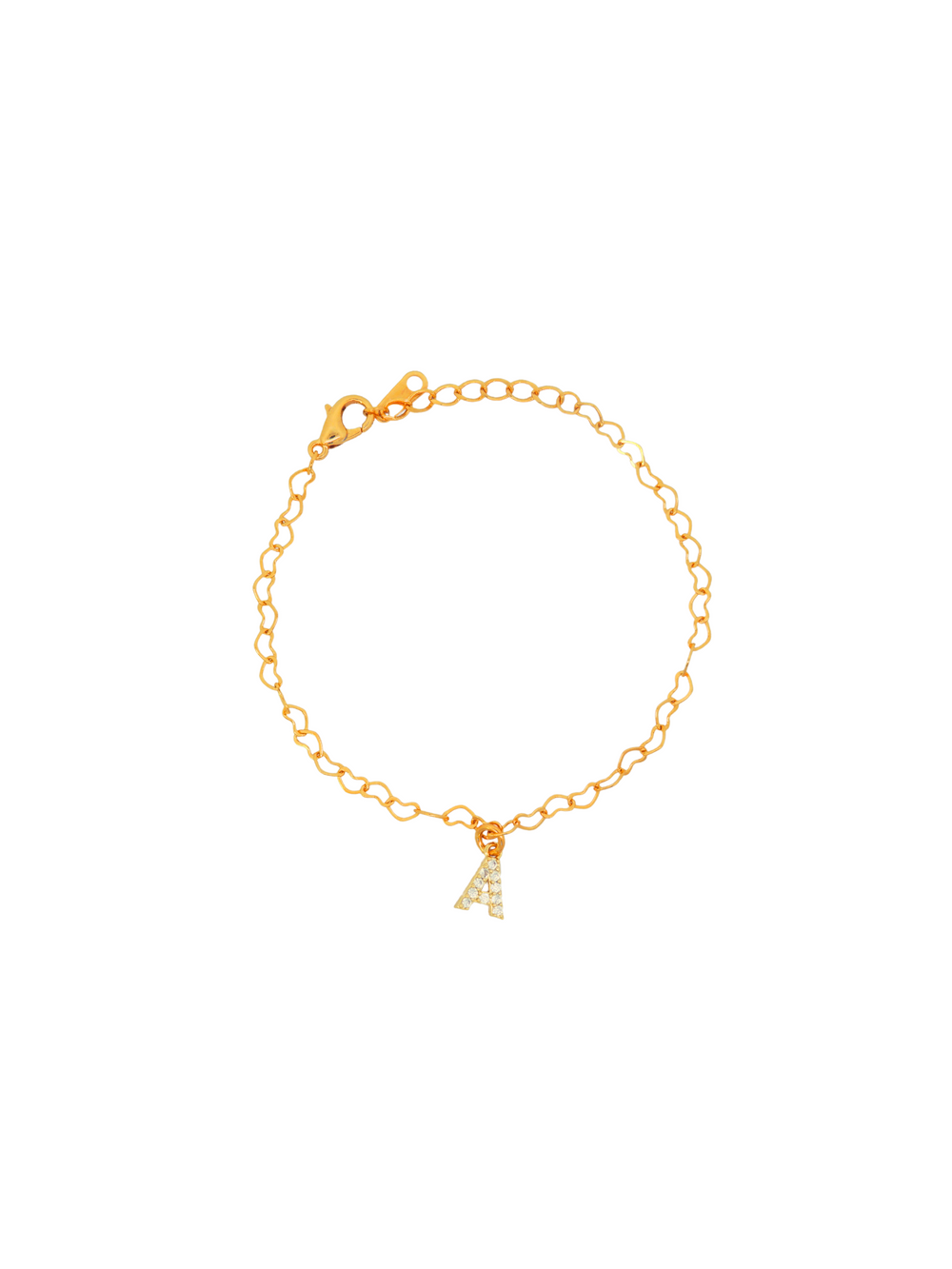Pulsera Cadena Corazones Con Inicial