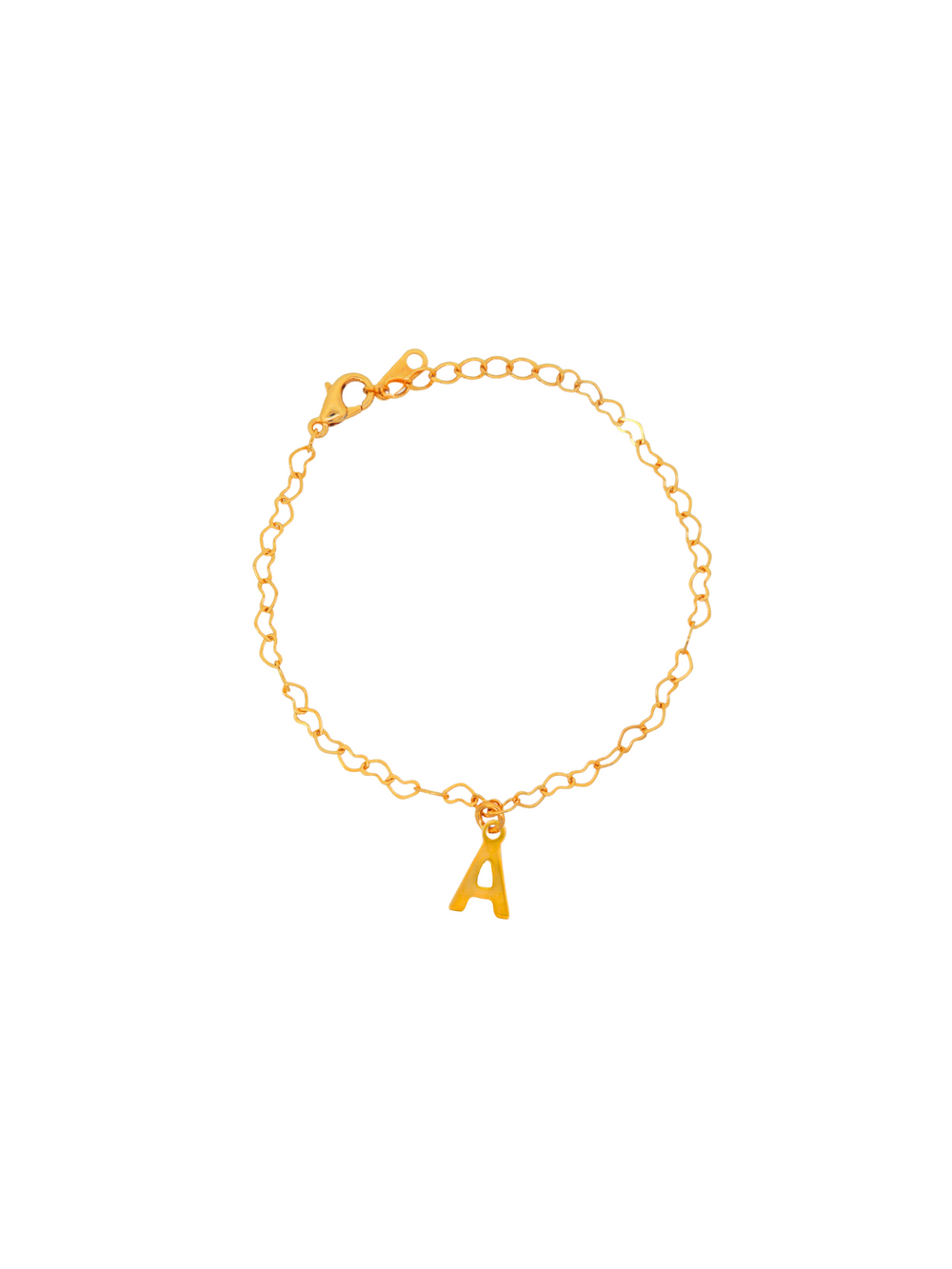 Pulsera Cadena Corazones Con Inicial