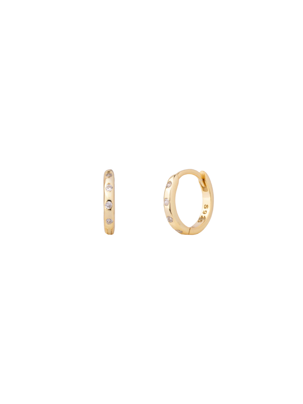 Arracada Con Cuatro Zirconias 10 mm