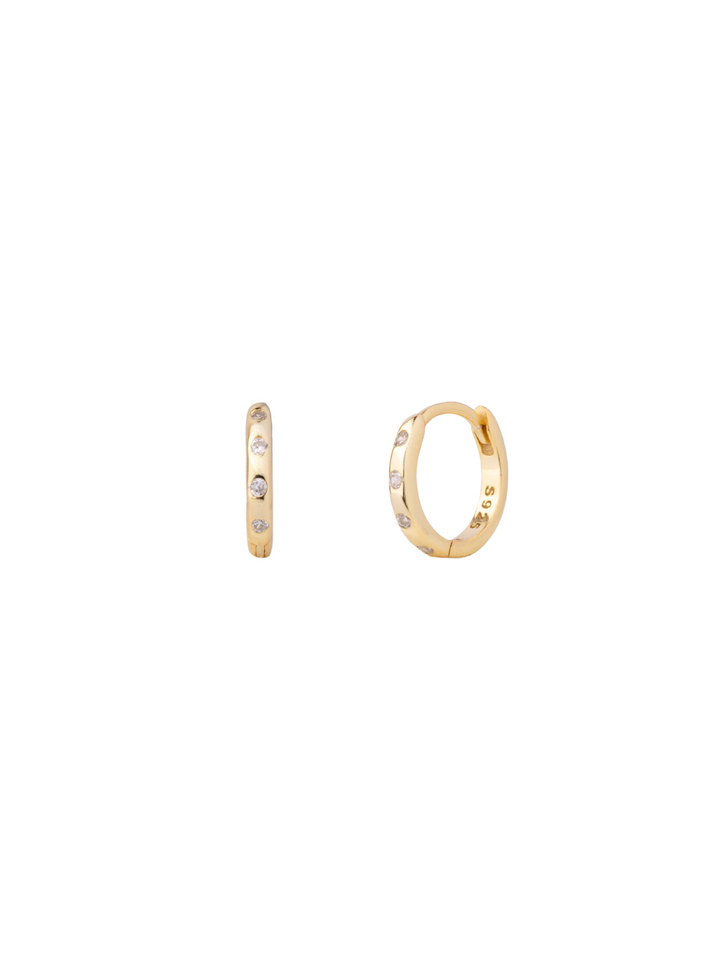 Arracada Con Cuatro Zirconias 10 mm