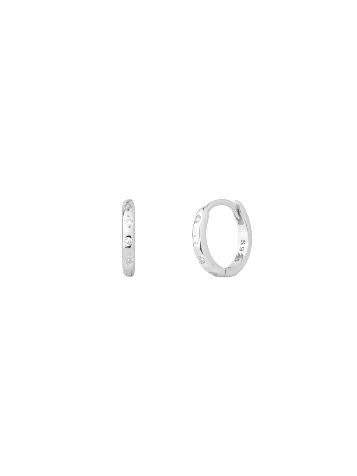 Arracada Con Cuatro Zirconias 10 mm