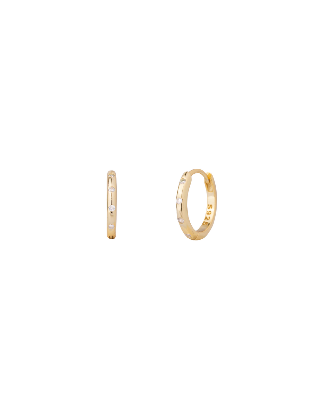Arracada Con Cuatro Zirconias 13 mm