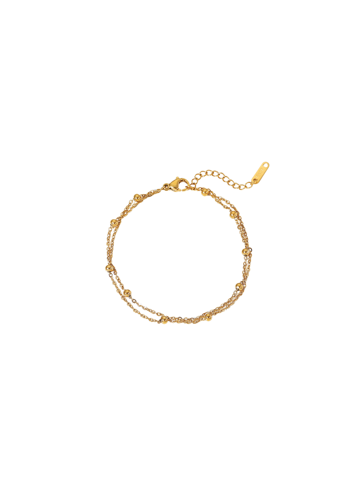 Pulsera Doble Con Bolitas