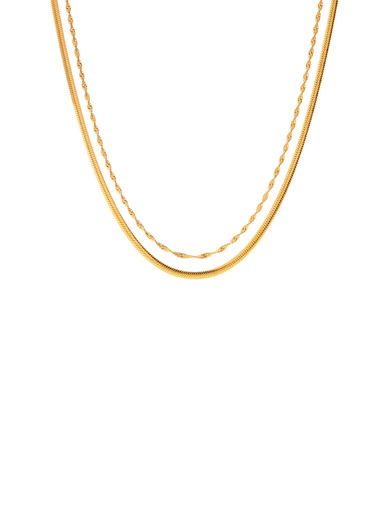 Collar Doble Torcido Y Planchado