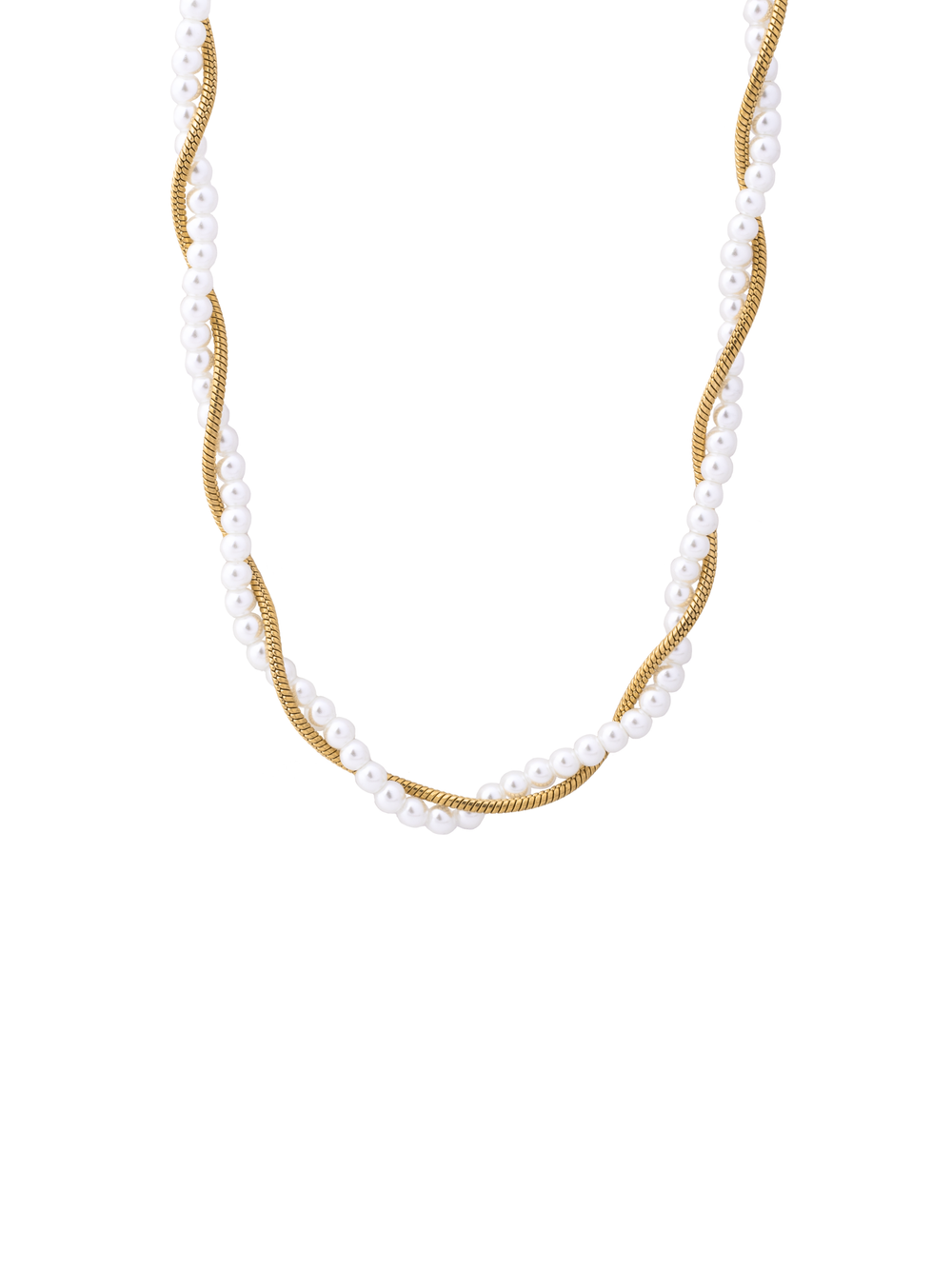 Collar Torcido Perlitas y Delgado