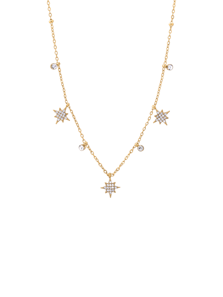 Collar Bolitas Con Estrellas Del Norte y Zirconias