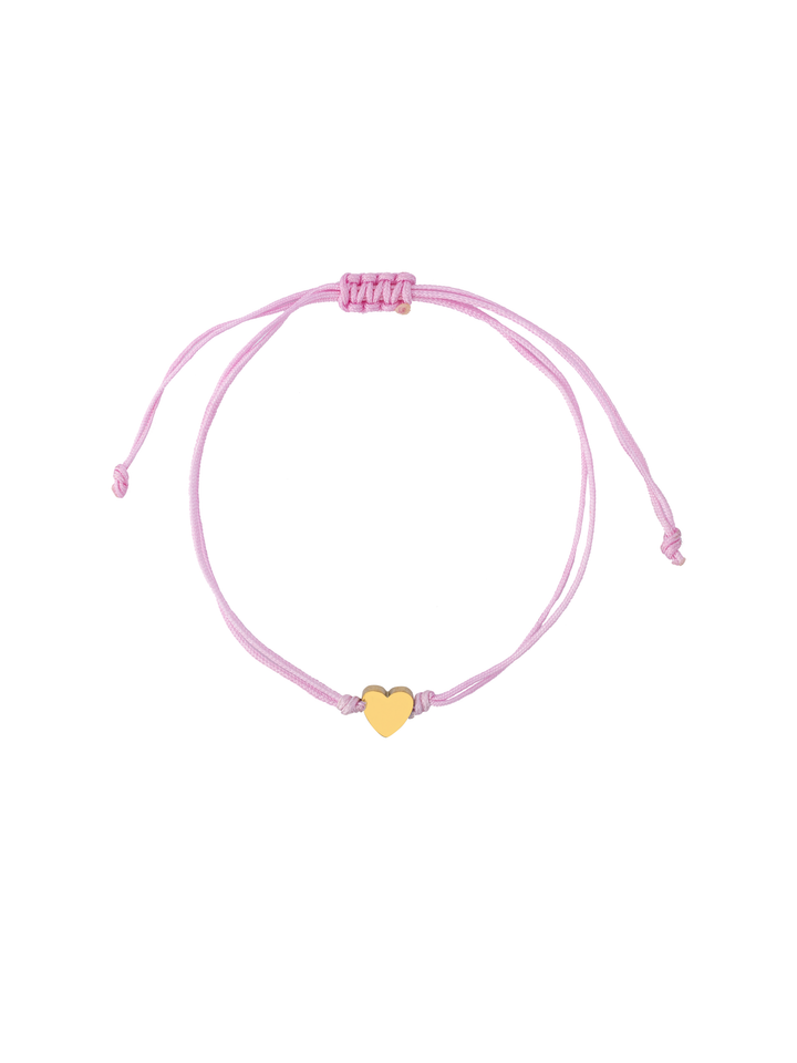 Pulsera Hilo Con Corazon Dorado