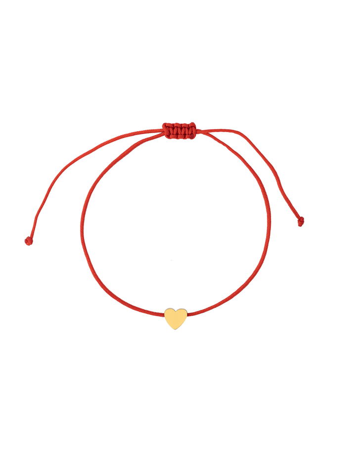 Pulsera Hilo Con Corazon Dorado