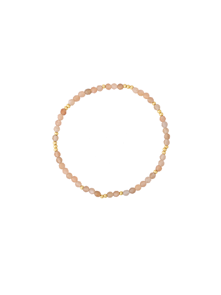 Pulsera Piedras Con Bolitas Doradas