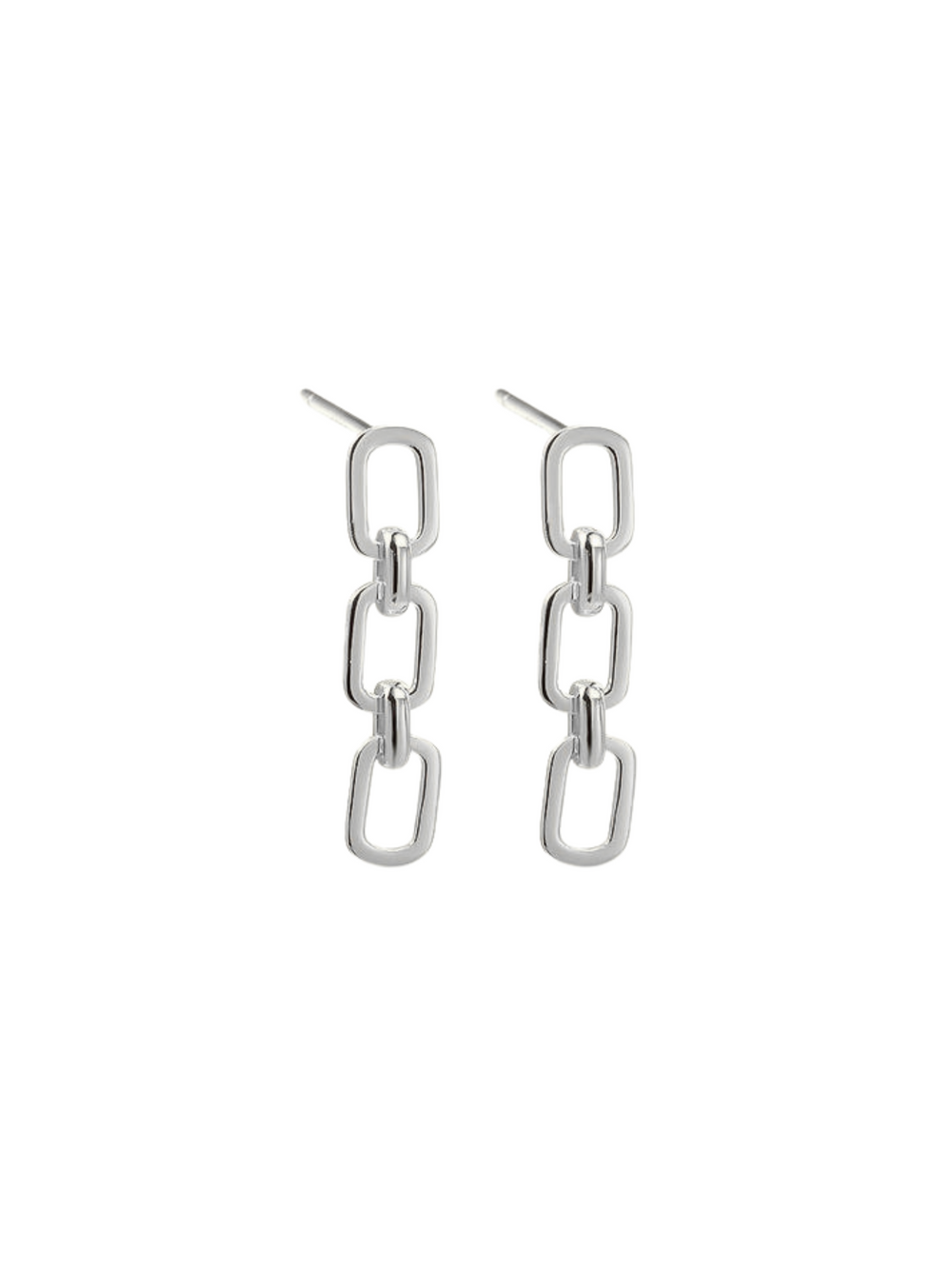 Par Arete Tira Triple Eslabon