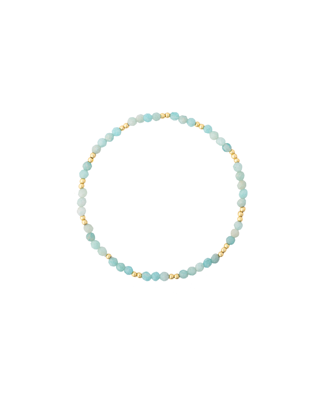 Pulsera Piedras Con Bolitas Doradas