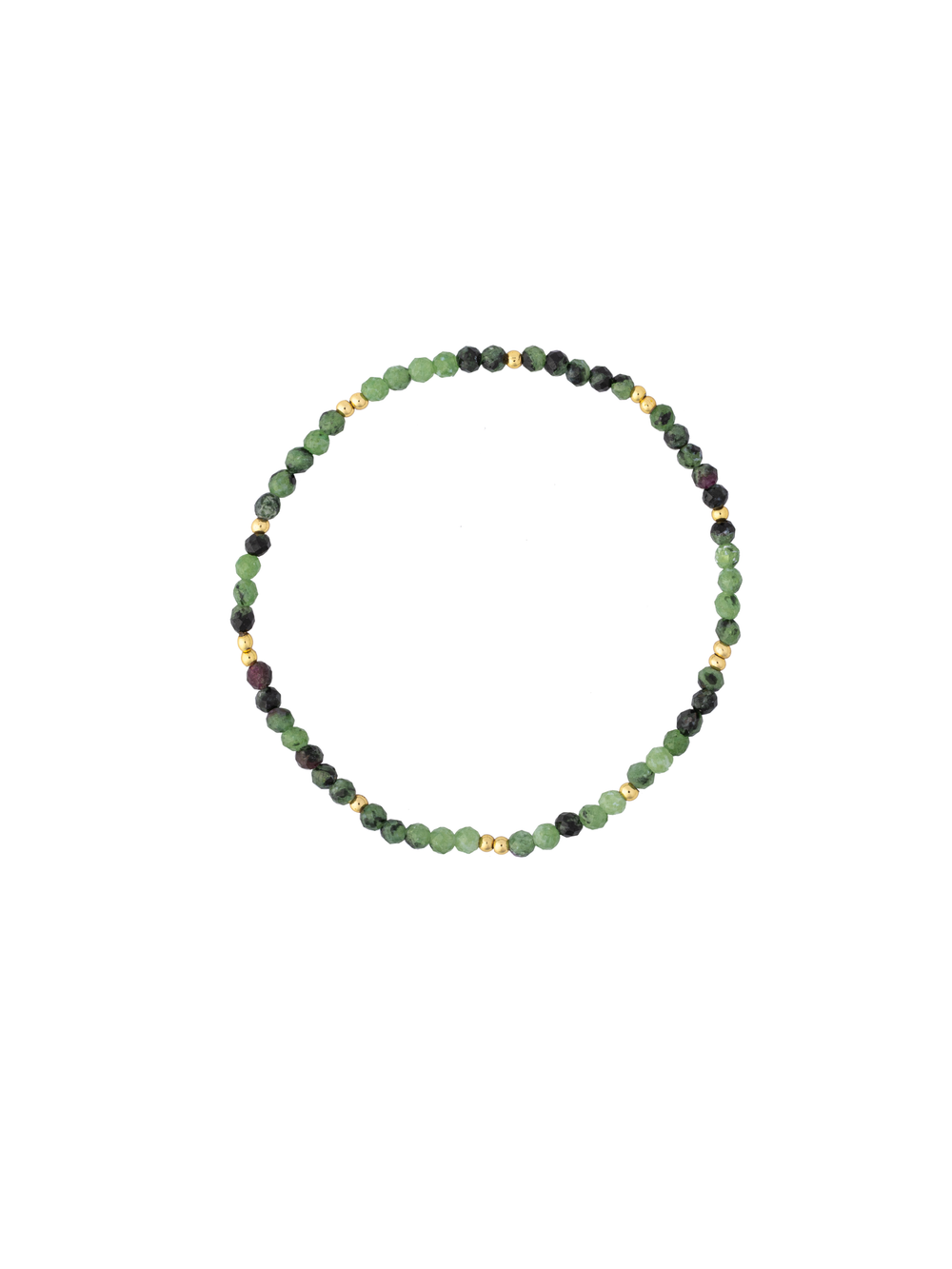 Pulsera Piedras Con Bolitas Doradas