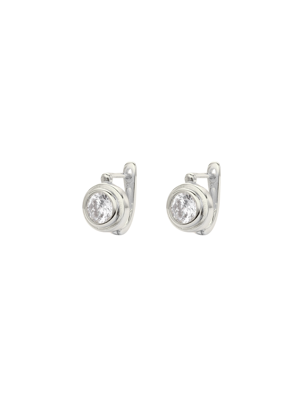 Par Arracada Forma U Con Zirconia Redonda