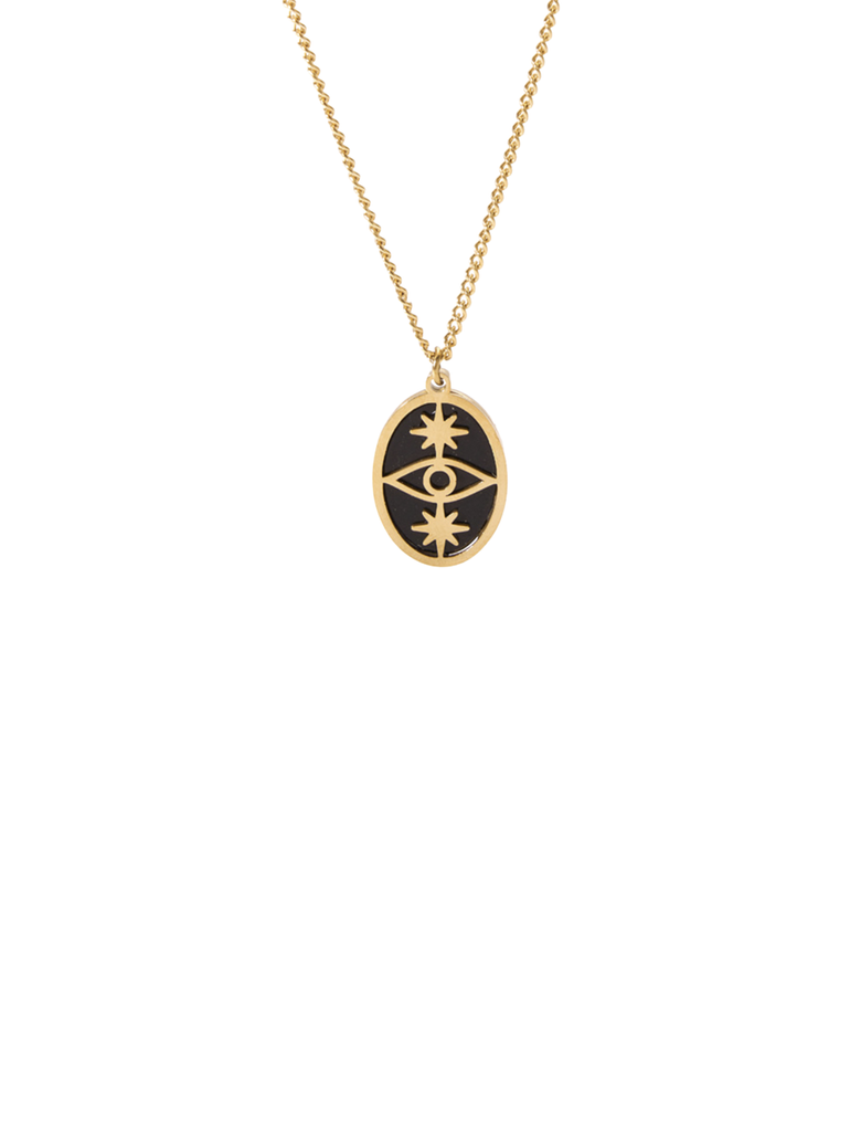 Collar Dije Ovalado Ojo Negro