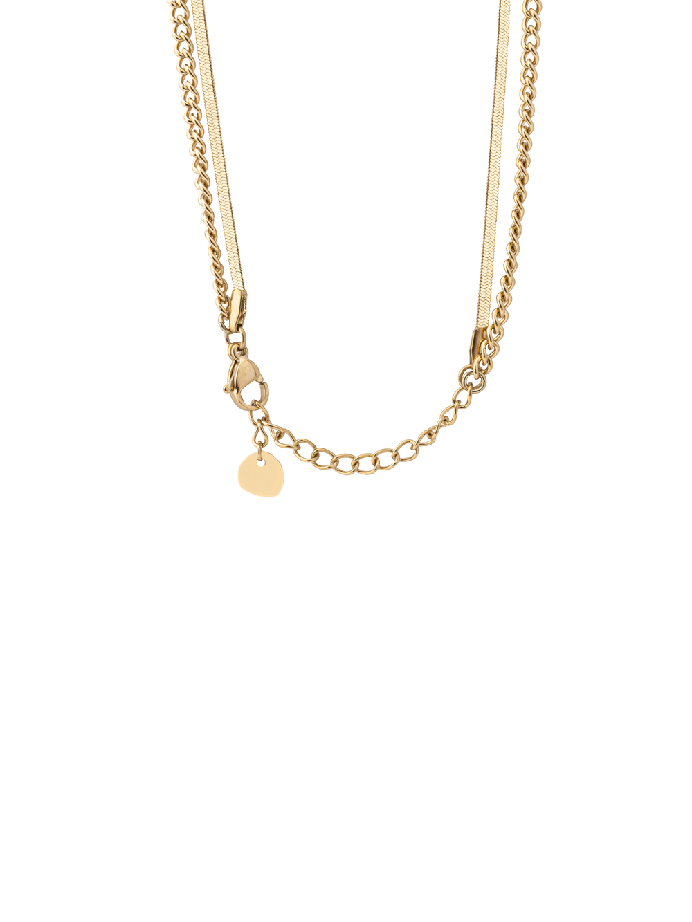 Collar Doble Planchado Dije Rectangular Con Sol