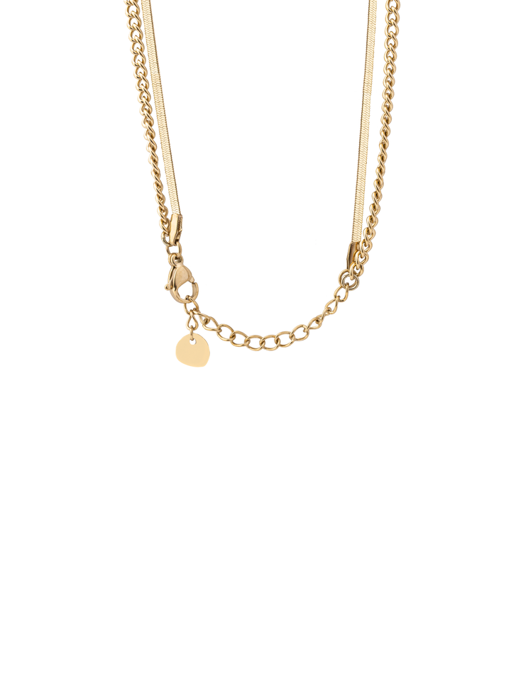 Collar Doble Planchado Dije Rectangular Con Sol