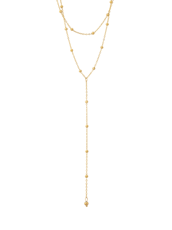 Collar Doble Corbatin Con Bolitas